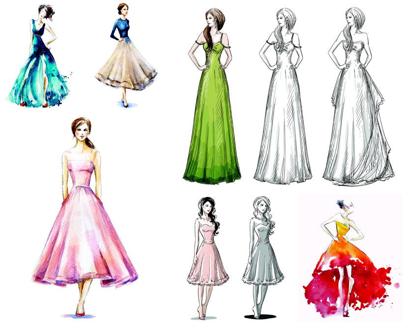手繪服裝設(shè)計(jì)矢量素材 - 愛圖網(wǎng)設(shè)計(jì)圖片